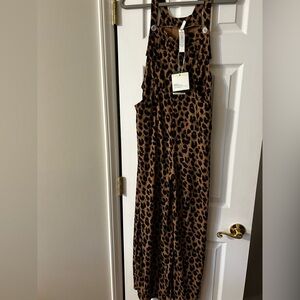 HALARA Brown Leopard Jumpsuit